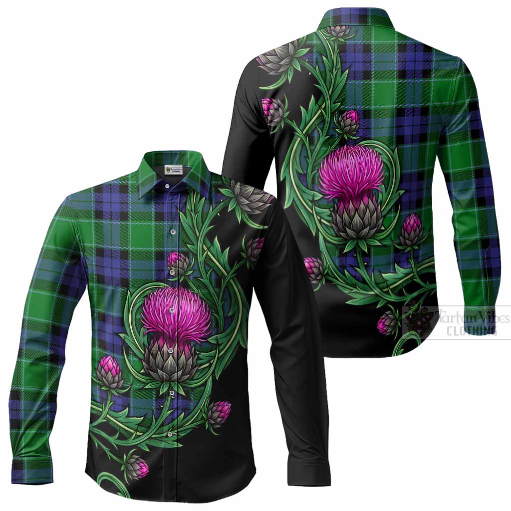 Monteith Tartan Long Sleeve Button Shirts Resilient Scottish Thistle
