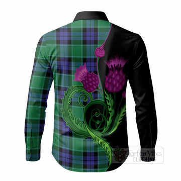 Monteith Tartan Long Sleeve Button Shirts Traditional Scottish Thistle
