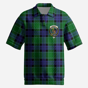 Monteith Tartan Men’s Polo Sweater Top with Family Crest