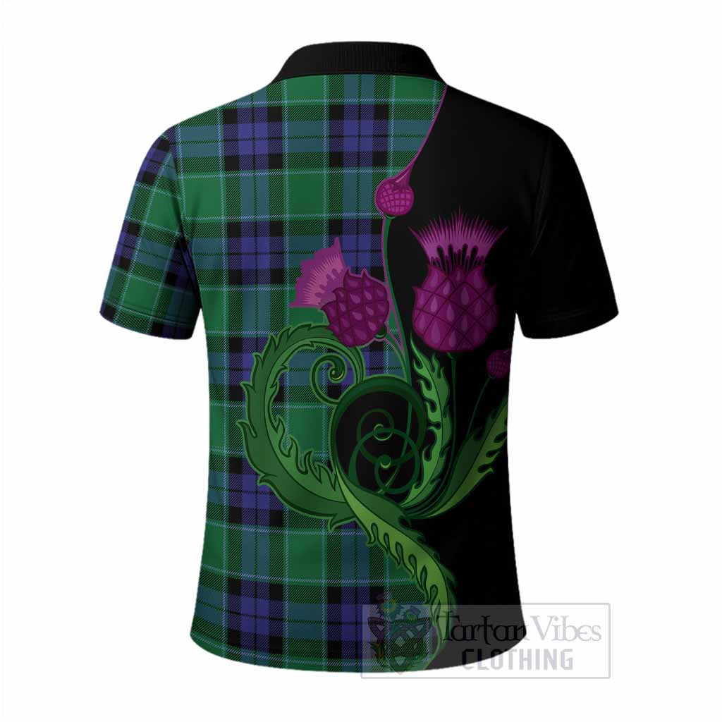 Monteith Tartan Polo Shirt Traditional Scottish Thistle