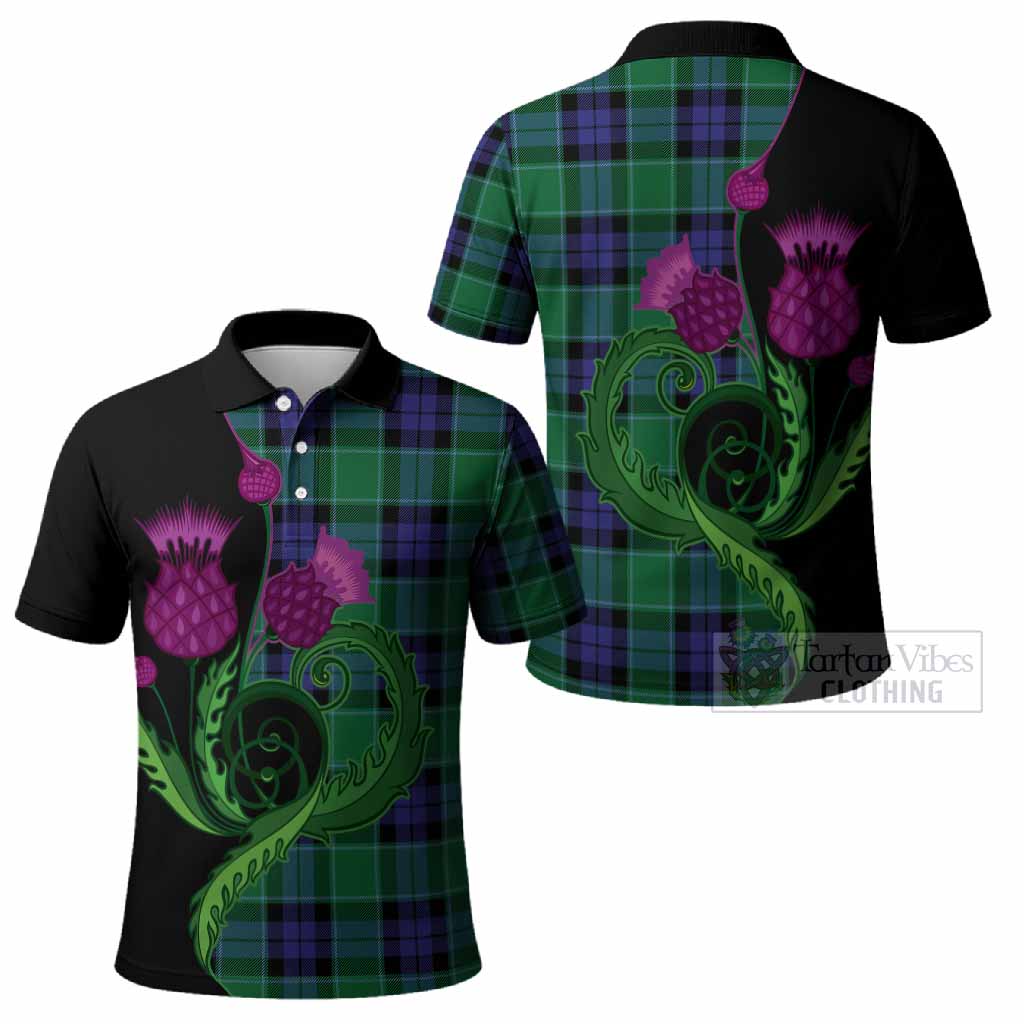 Monteith Tartan Polo Shirt Traditional Scottish Thistle