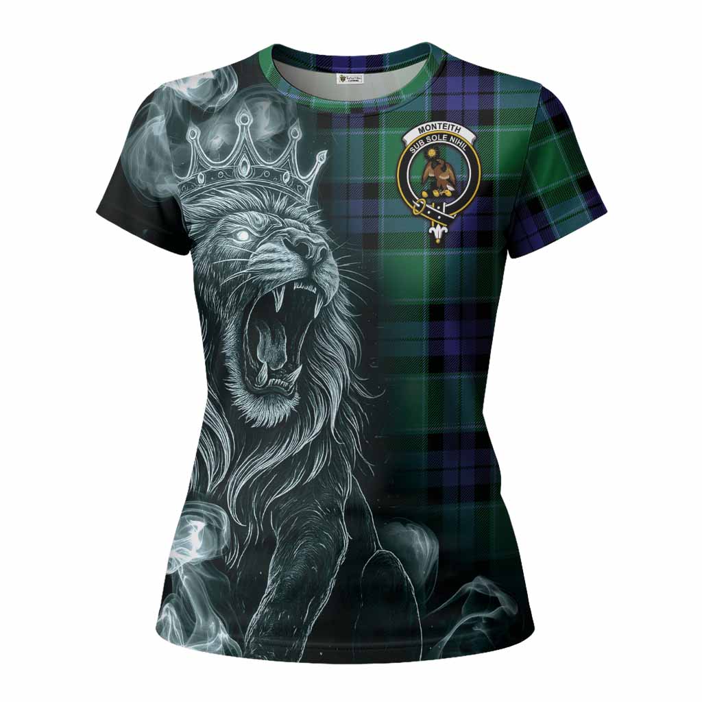 Monteith Tartan Women T shirt Roaring Lion Heritage