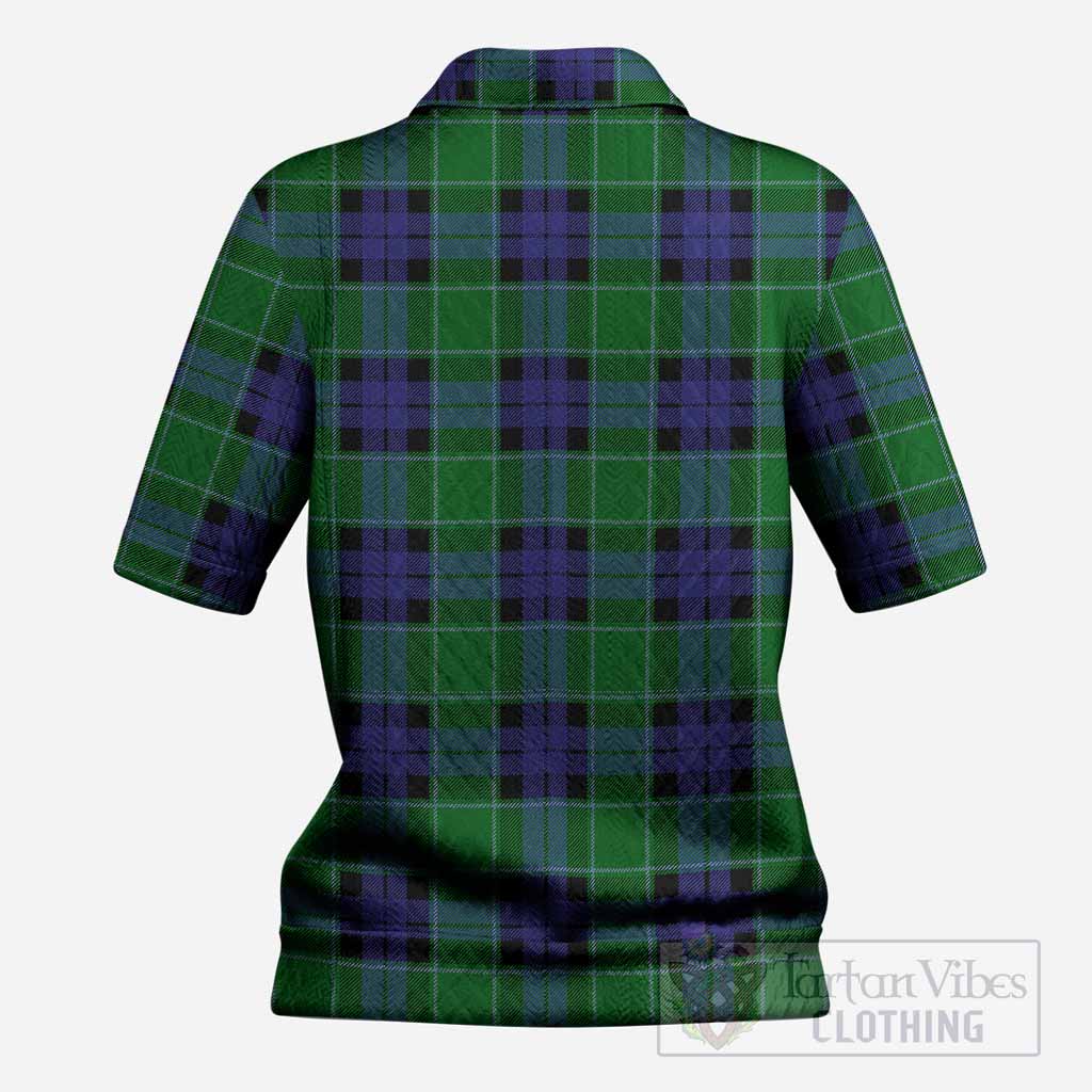 Monteith Tartan Women’s Polo Sweater Top with Family Crest