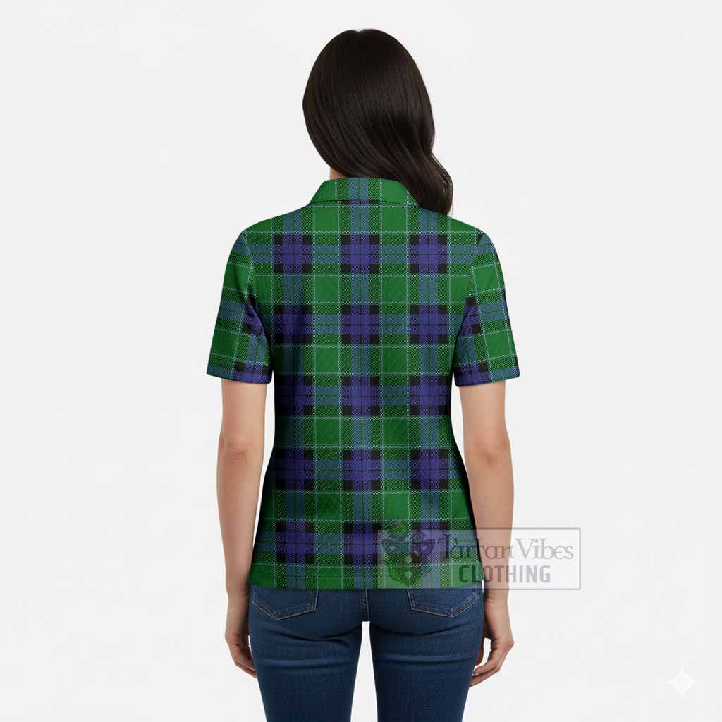 Monteith Tartan Women’s Polo Sweater Top with Family Crest