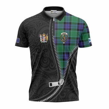 Monteith Tartan Zipper Polo Shirt New Zealand Pattern Unique Zipper Stylized