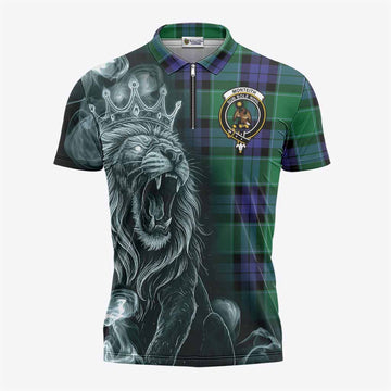 Monteith Tartan Zipper Polo Shirt Roaring Lion Heritage