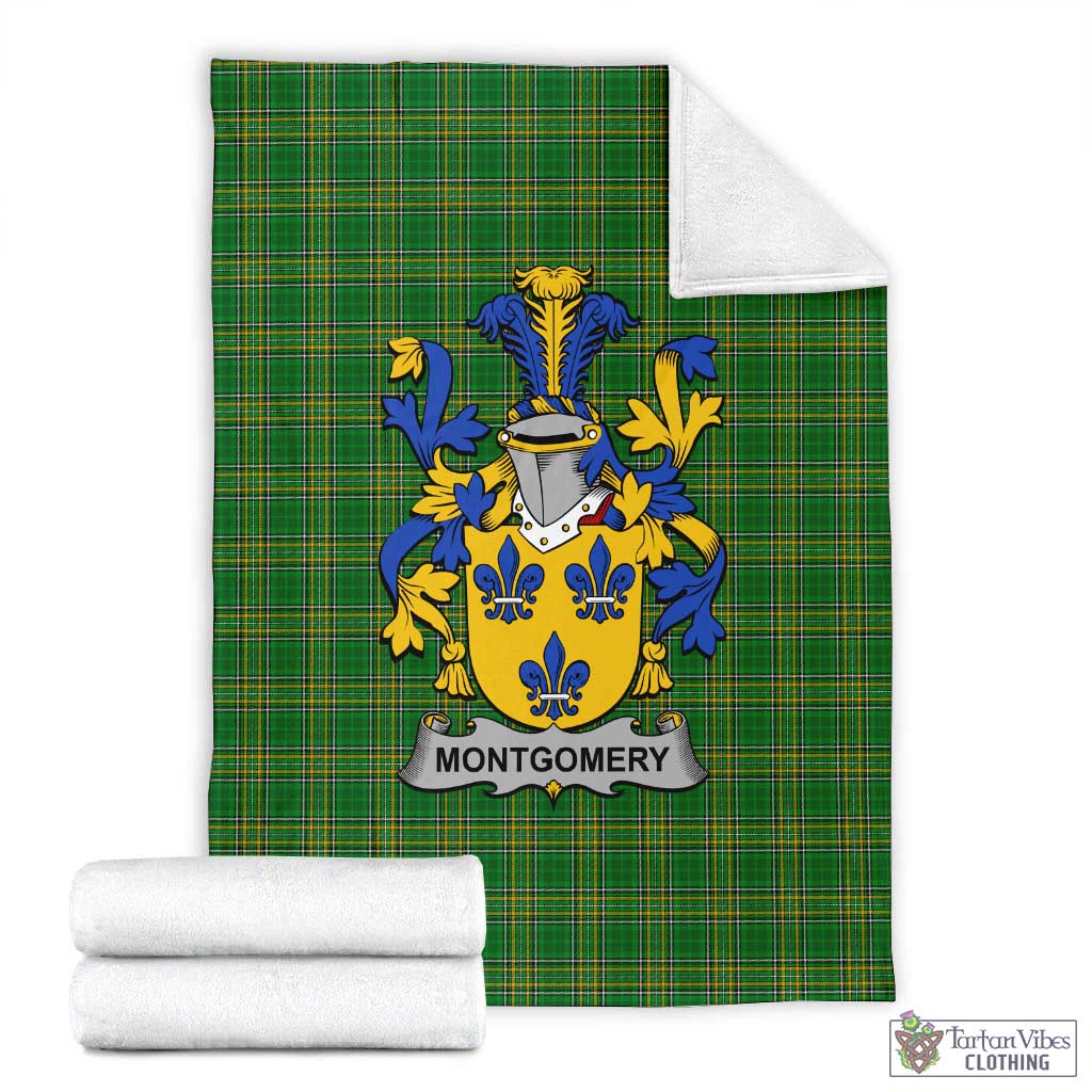 Montgomery Irish Clan Tartan Blanket with Coat of Arms X-Large 59 x 79 inches 150 x 200 cm - Tartan Vibes Clothing
