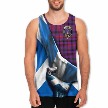 Montgomery Tartan Men's Tank Top with Family Crest Scotland Patriotic Style