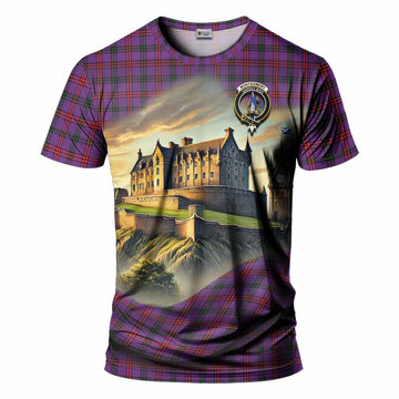 Tartan Vibes Clothing Montgomery Tartan Family Crest T-Shirt with Scottish Ancient Castle Stype