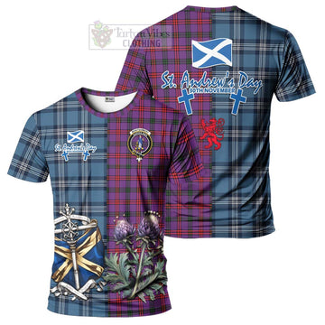 Tartan Vibes Clothing Montgomery Tartan T-Shirt Happy St. Andrew's Day Half Tartan Style