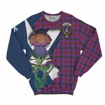 Tartan Vibes Clothing Montgomery Tartan Family Crest Sweatshirt Scottish Thistle Celtic Inspired