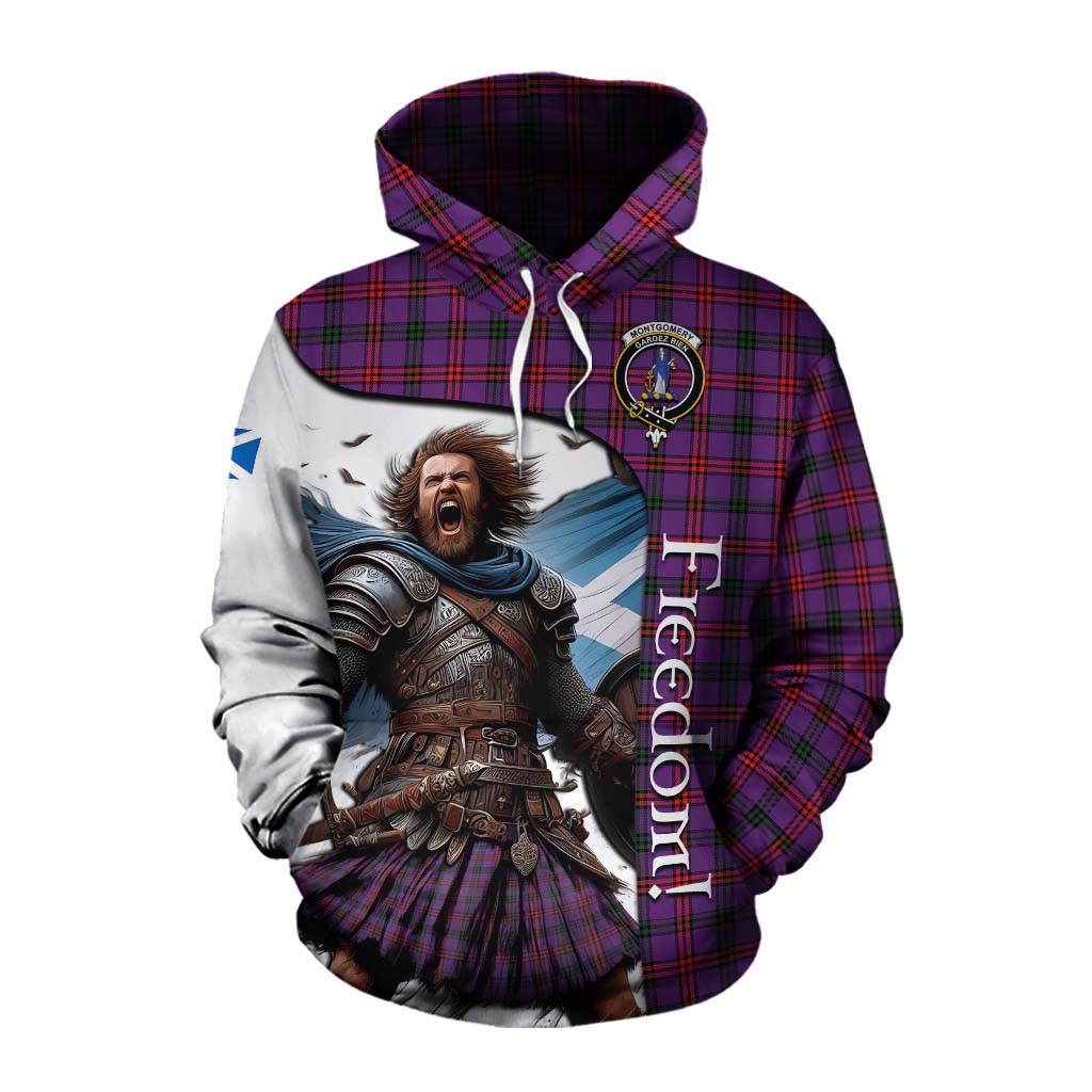 Tartan Vibes Clothing Montgomery Crest Tartan Cotton Hoodie Inspired by the Freedom of Scottish Warrior