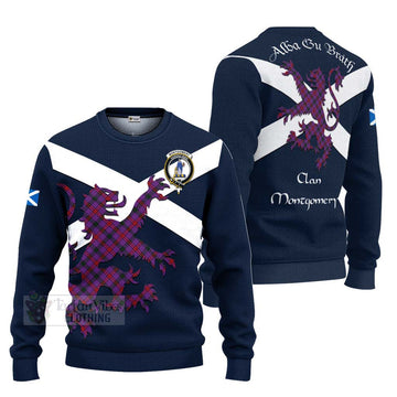 Tartan Vibes Clothing Montgomery Tartan Lion Rampant Knitted Sweater – Proudly Display Your Heritage with Alba Gu Brath and Clan Name