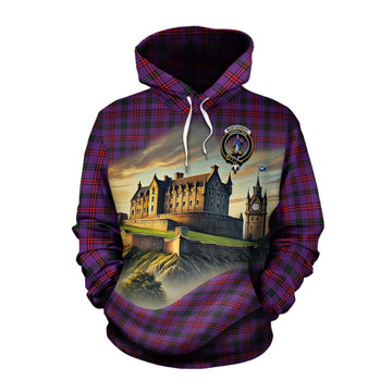 Tartan Vibes Clothing Montgomery Tartan Family Crest Cotton Hoodie with Scottish Ancient Castle Style