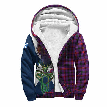 Montgomery Tartan Family Crest Sherpa Hoodie Scottish Thistle Celtic Inspired