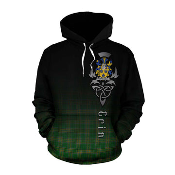 Montgomery Irish Clan Cotton Hoodie with Coat of Arms Erin Go Bragh Celtic Inspired