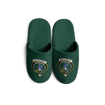 Montgomery Tartan Home Slippers with Family Crest