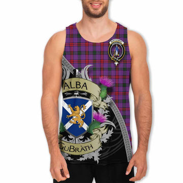 Montgomery Tartan Family Crest Men's Tank Top Lion Rampant Royal Thistle Shield Celtic Inspired