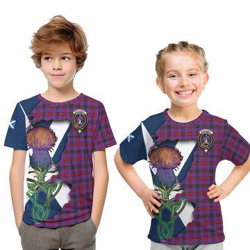 Tartan Vibes Clothing Montgomery Tartan Family Crest Kid T-Shirt Scottish Thistle Celtic Inspired