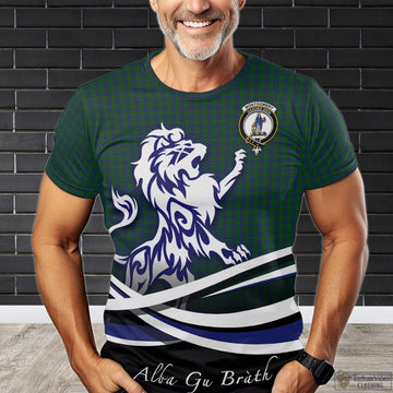 Montgomery Tartan T-Shirt with Alba Gu Brath Regal Lion Emblem