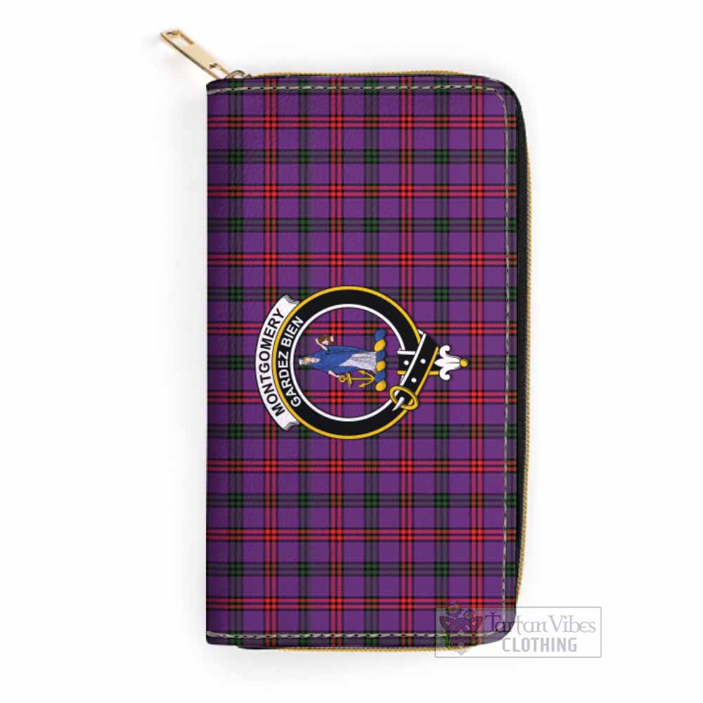 Tartan Vibes Clothing Montgomery Tartan Women's Leather Wallet with Family Crest