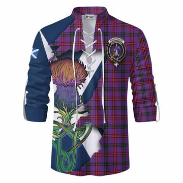 Tartan Vibes Clothing Montgomery Tartan Family Crest Ghillie Kilt Shirt Scottish Thistle Celtic Inspired