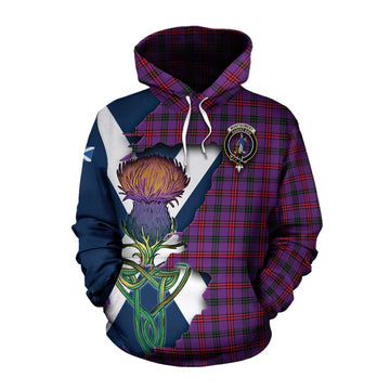 Tartan Vibes Clothing Montgomery Tartan Family Crest Cotton Hoodie Scottish Thistle Celtic Inspired