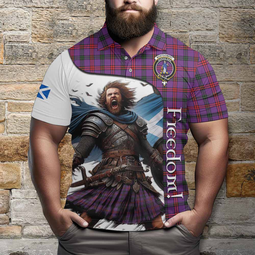Tartan Vibes Clothing Montgomery Crest Tartan Polo Shirt Inspired by the Freedom of Scottish Warrior