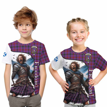 Tartan Vibes Clothing Montgomery Crest Tartan Kid T-Shirt Inspired by the Freedom of Scottish Warrior