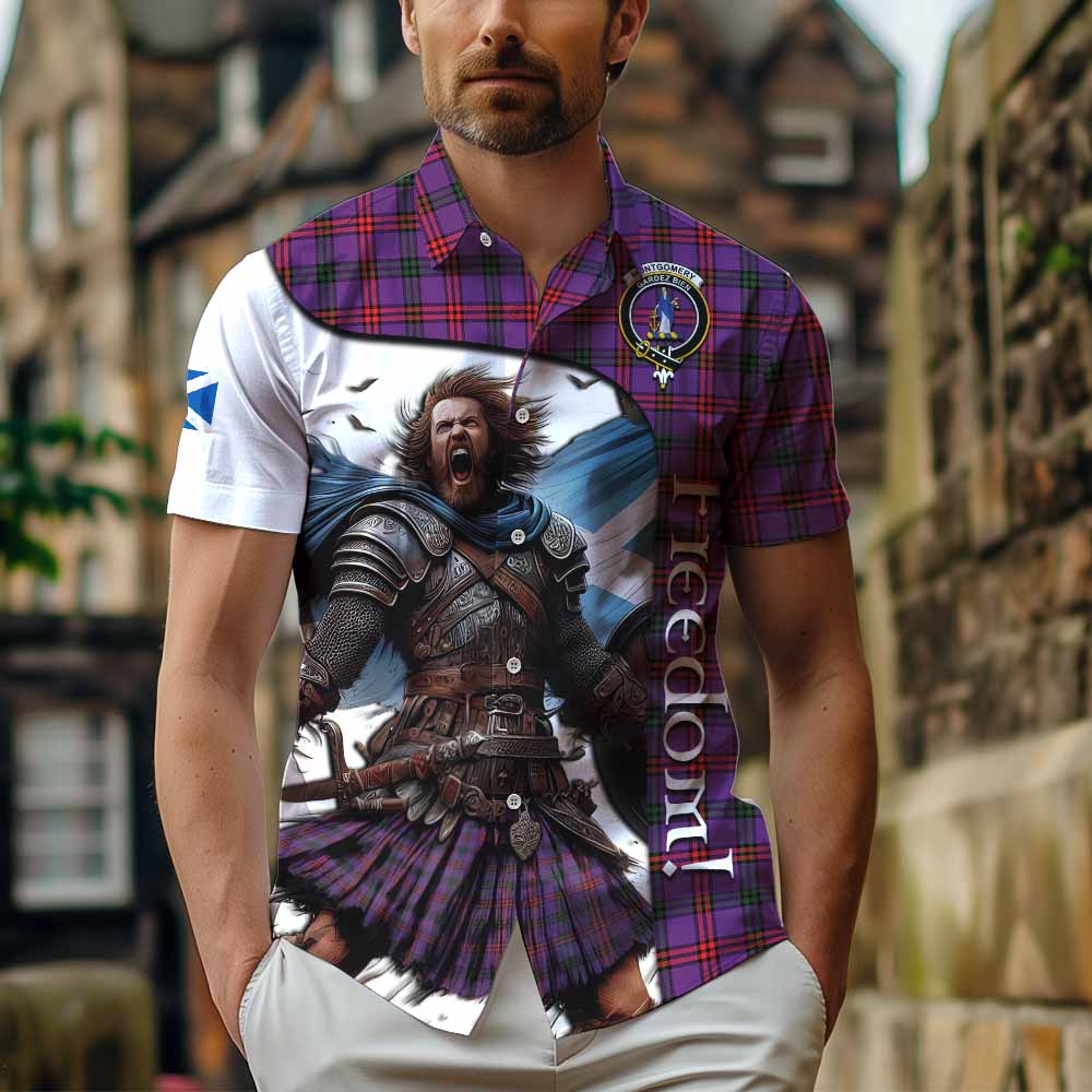 Tartan Vibes Clothing Montgomery Crest Tartan Short Sleeve Button Shirt Inspired by the Freedom of Scottish Warrior