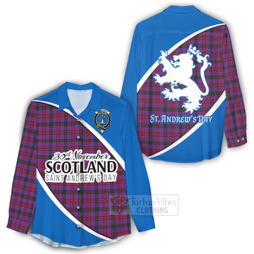 Tartan Vibes Clothing Montgomery Family Crest Tartan Women's Casual Shirt Celebrate Saint Andrew's Day in Style