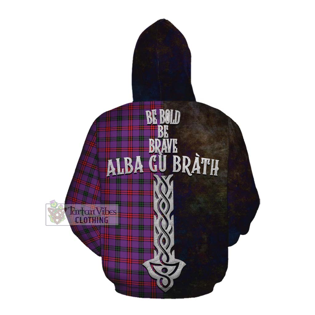 Tartan Vibes Clothing Montgomery Tartan Family Crest Cotton Hoodie Alba Gu Brath Be Brave Lion Ancient Style