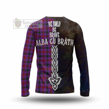 Montgomery Tartan Family Crest Long Sleeve T-Shirt Alba Gu Brath Be Brave Lion Ancient Style