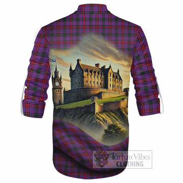 Tartan Vibes Clothing Montgomery Tartan Family Crest Ghillie Kilt Shirt with Scottish Ancient Castle Style