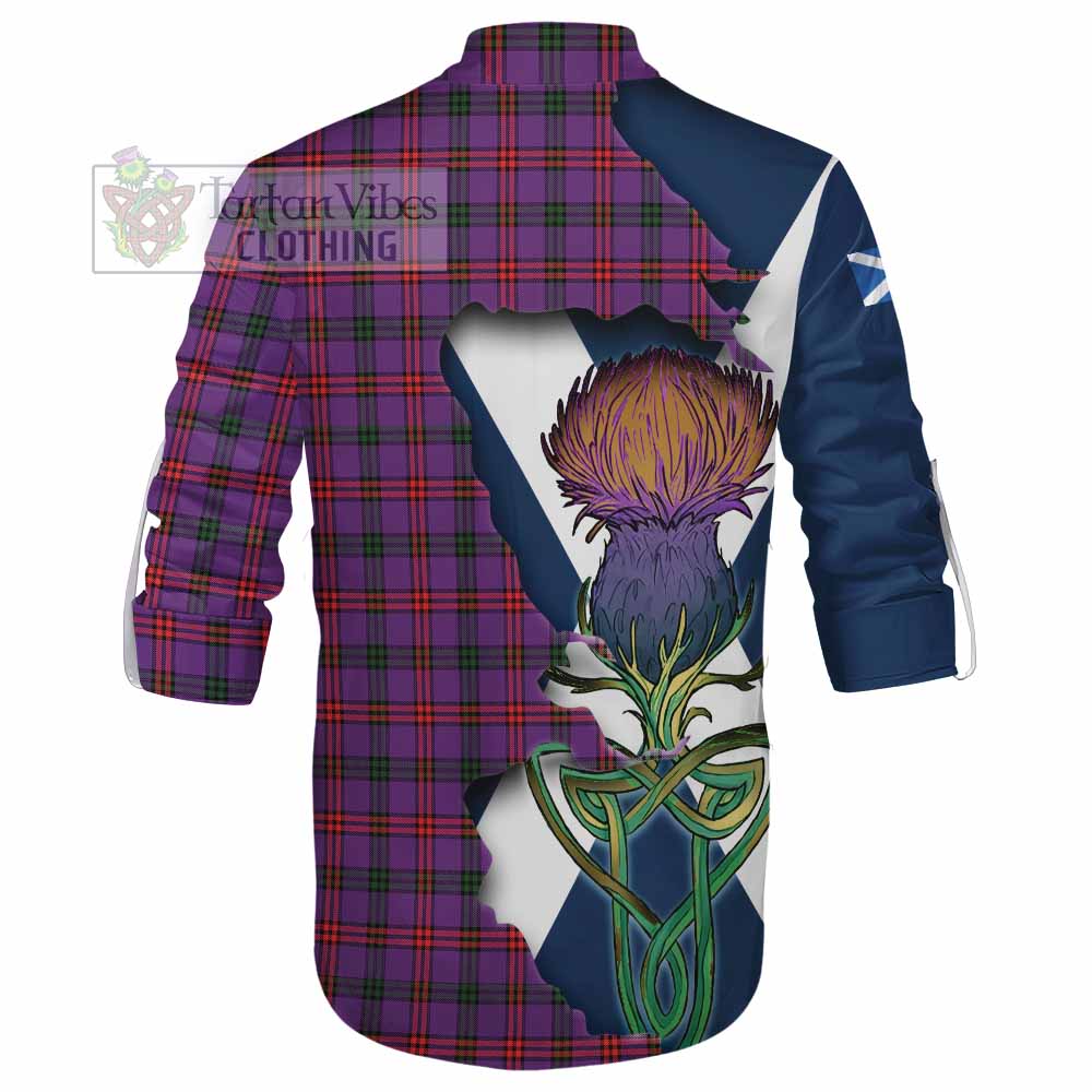 Tartan Vibes Clothing Montgomery Tartan Family Crest Ghillie Kilt Shirt Scottish Thistle Celtic Inspired