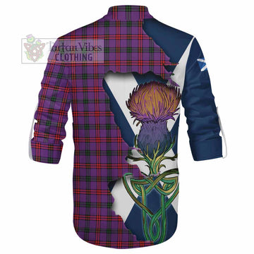 Tartan Vibes Clothing Montgomery Tartan Family Crest Ghillie Kilt Shirt Scottish Thistle Celtic Inspired