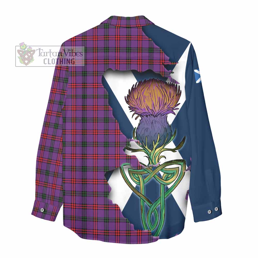 Tartan Vibes Clothing Montgomery Tartan Family Crest Women's Casual Shirt Scottish Thistle Celtic Inspired