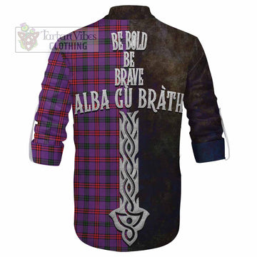Montgomery Tartan Family Crest Ghillie Kilt Shirt Alba Gu Brath Be Brave Lion Ancient Style