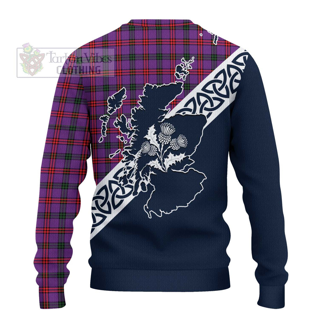 Tartan Vibes Clothing Montgomery Tartan Knitted Sweater Featuring Thistle and Scotland Map