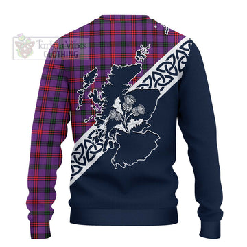Tartan Vibes Clothing Montgomery Tartan Knitted Sweater Featuring Thistle and Scotland Map