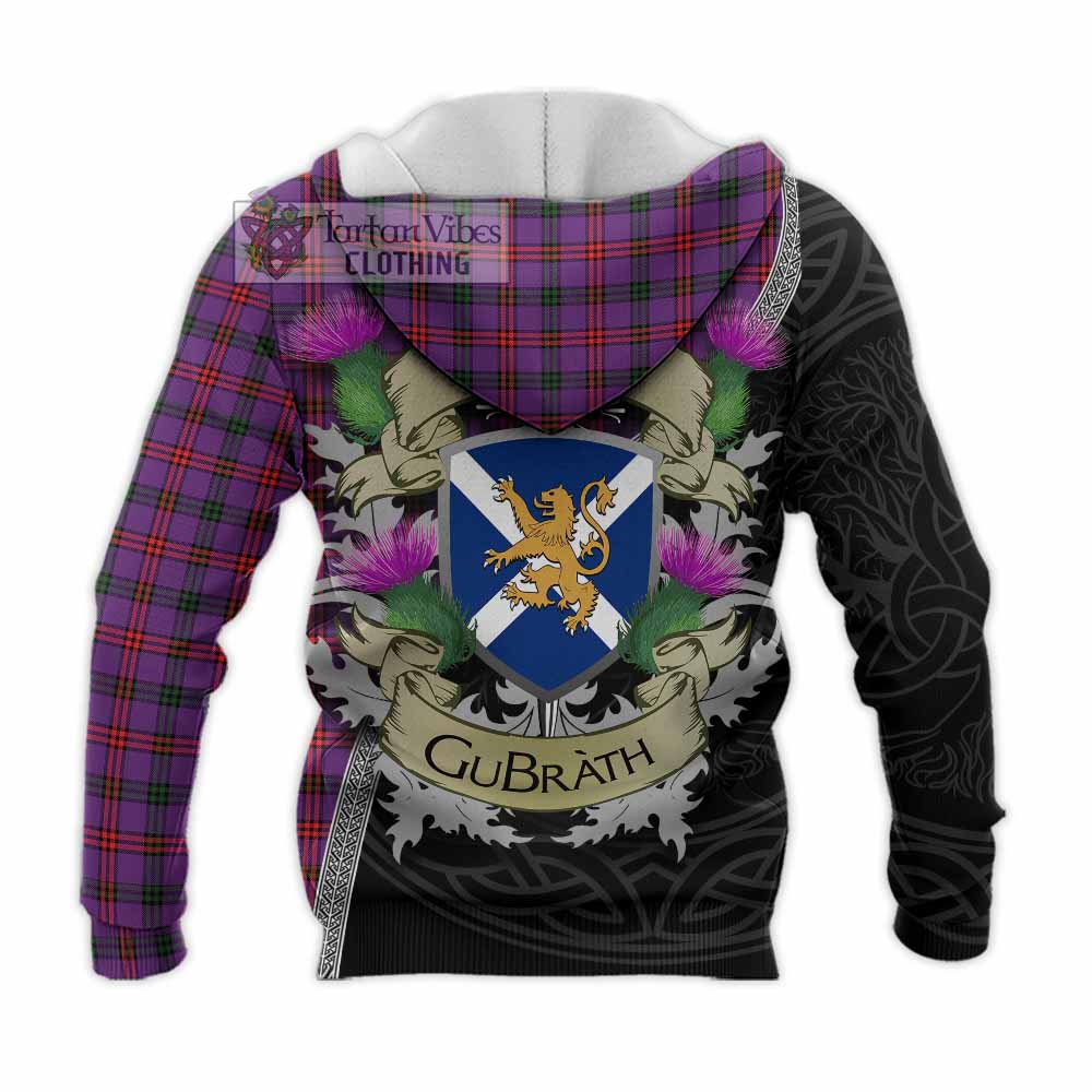 Tartan Vibes Clothing Montgomery Tartan Family Crest Knitted Hoodie Lion Rampant Royal Thistle Shield Celtic Inspired