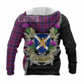 Montgomery Tartan Family Crest Knitted Hoodie Lion Rampant Royal Thistle Shield Celtic Inspired