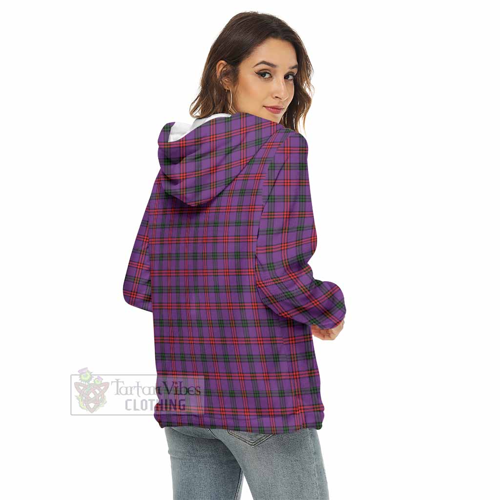 Tartan Vibes Clothing Montgomery Tartan Crest Women's Borg  Half Zip Fleece Hoodie