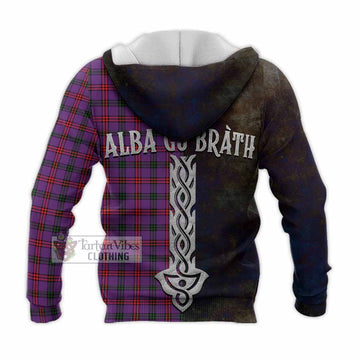 Montgomery Tartan Family Crest Knitted Hoodie Alba Gu Brath Be Brave Lion Ancient Style