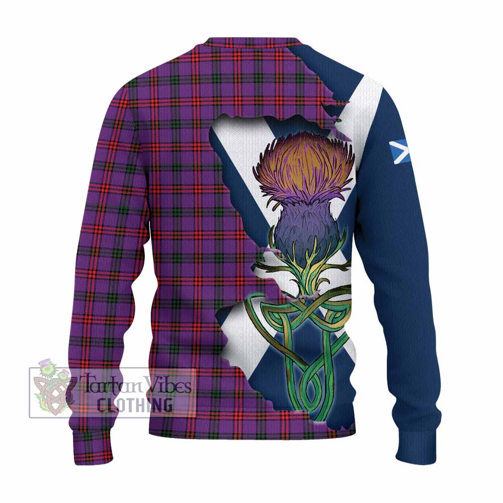 Tartan Vibes Clothing Montgomery Tartan Family Crest Knitted Sweater Scottish Thistle Celtic Inspired