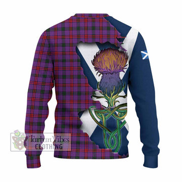 Tartan Vibes Clothing Montgomery Tartan Family Crest Knitted Sweater Scottish Thistle Celtic Inspired