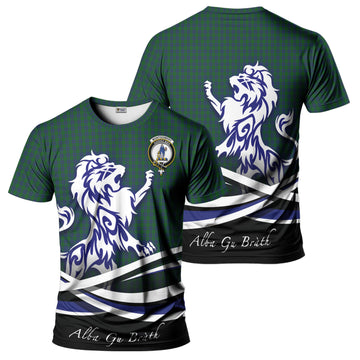 Montgomery Tartan T-Shirt with Alba Gu Brath Regal Lion Emblem