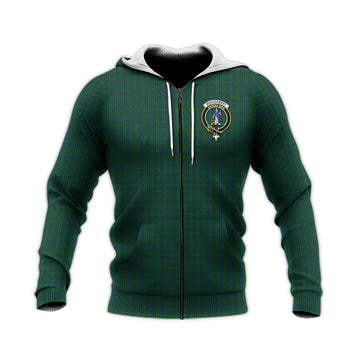 Montgomery Tartan Knitted Hoodie with Family Crest