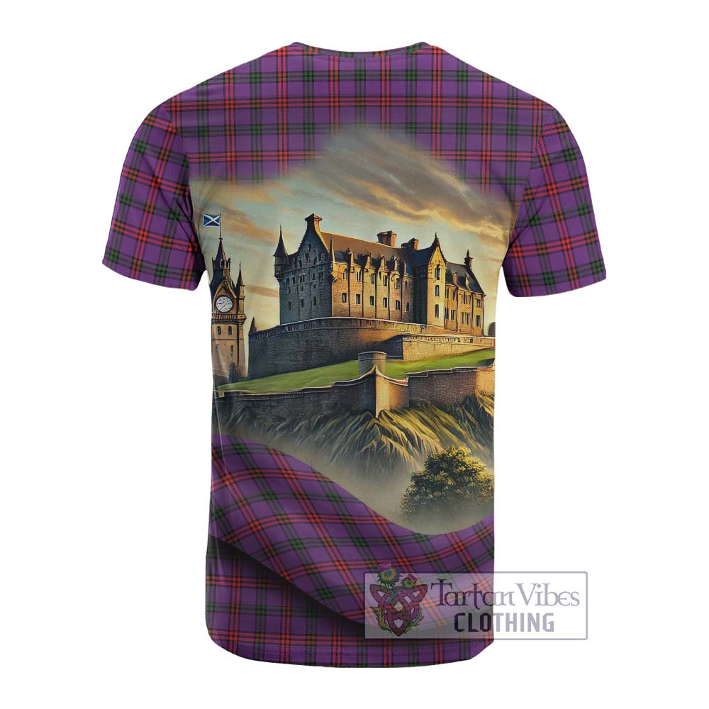 Tartan Vibes Clothing Montgomery Tartan Family Crest Cotton T-shirt with Scottish Ancient Castle Style