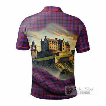 Tartan Vibes Clothing Montgomery Tartan Family Crest Polo Shirt with Scottish Ancient Castle Stype